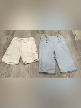 JANIE AND JACK Baby Cargo White Shorts and Sailor Light Blue Pants, 6-12m.